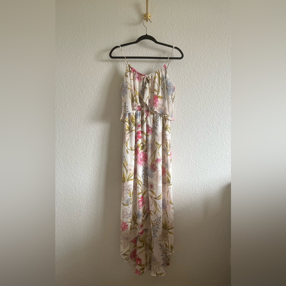 June & Hudson Floral High-Low dress, size medium.